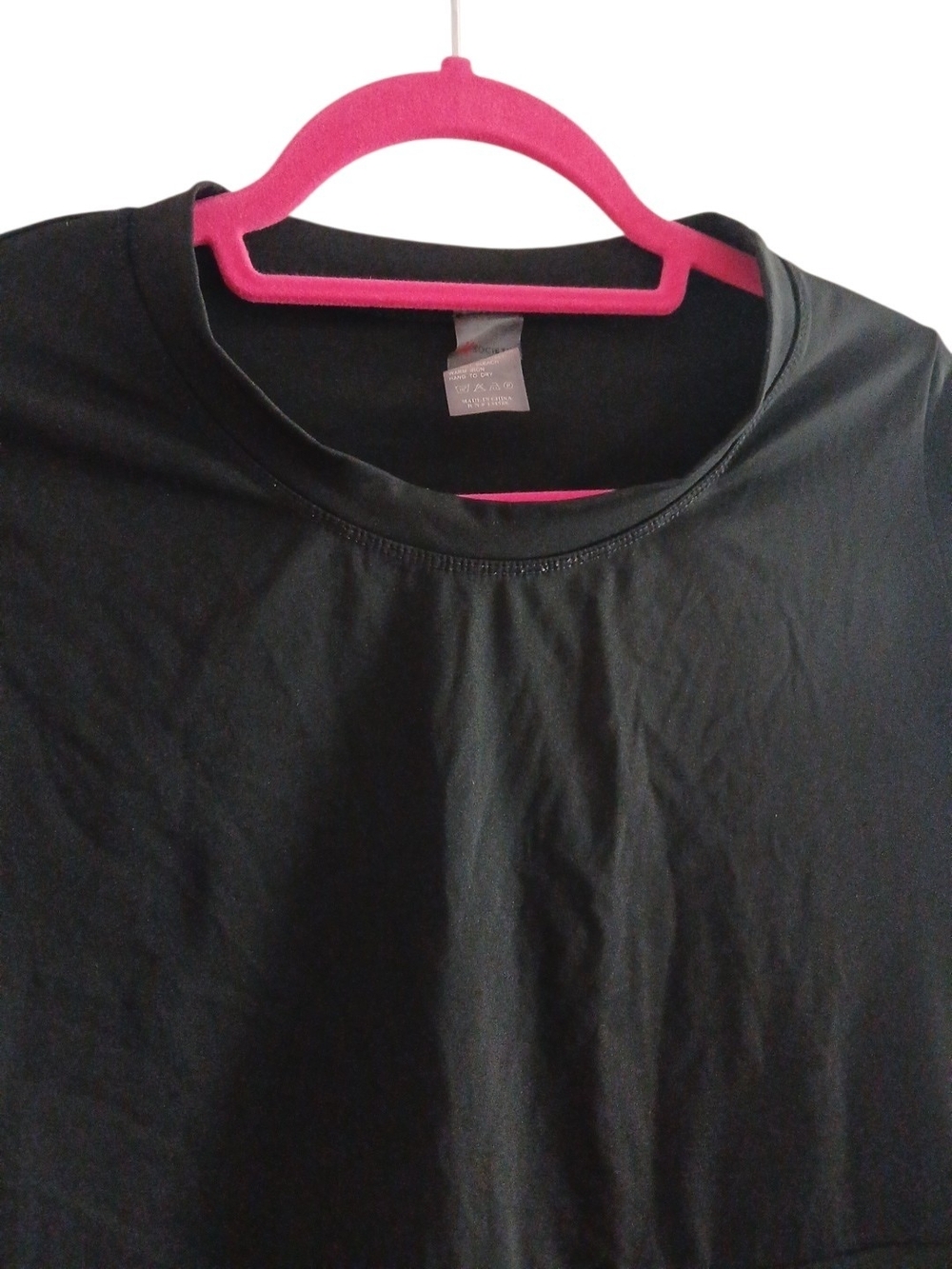 LAβ Society Black Feather Tech+ Cropped Long-Sleeve Top XL Womens